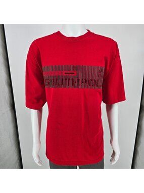 Vintage Y2K Southpole Made in USA Gel Printed Barcode Logo Graphic T-Shirt (XL)